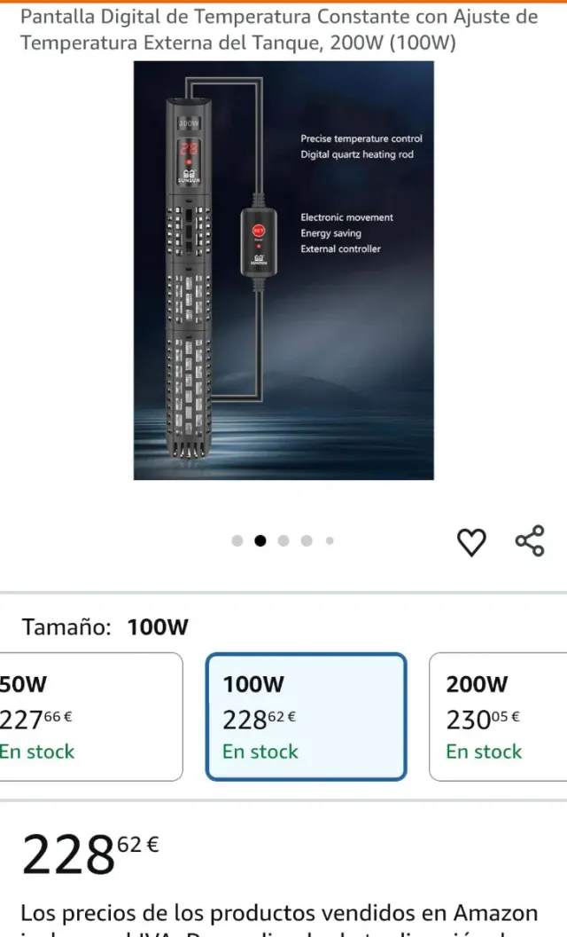 Calentador SUNSUN GR-100C 100W Digital