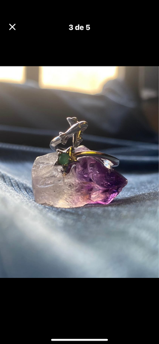 Anillo Plata con Esmeralda Colombiana