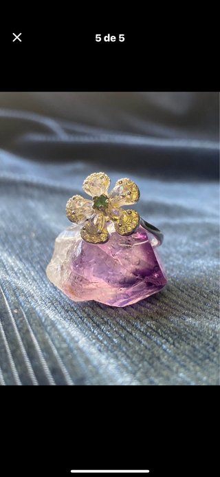 Anillo Plata con Esmeralda Colombiana