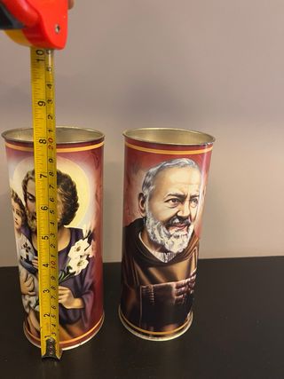 Coppia candele cimitero - San Pio / San Giuseppe