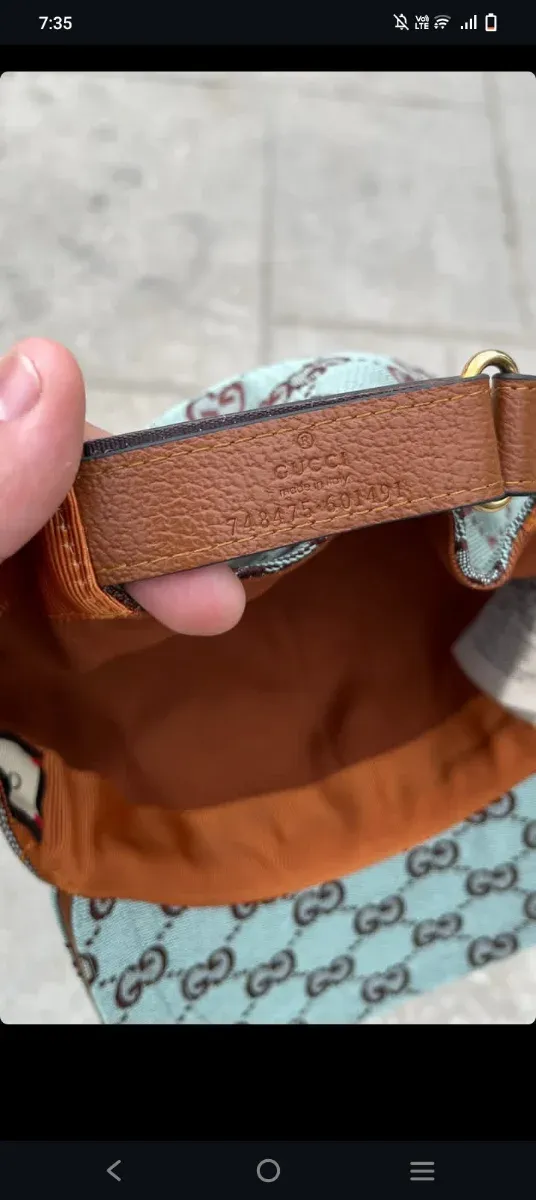 Gorra Gucci Caramelo y Turquesa