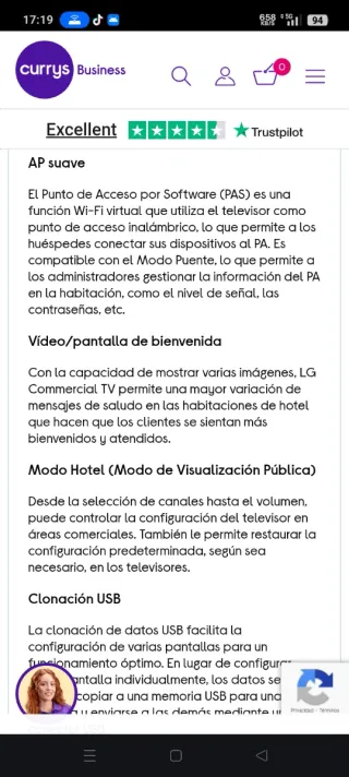 TV LG 43 pantalla rota