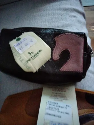 Lote de 3 monederos de piel