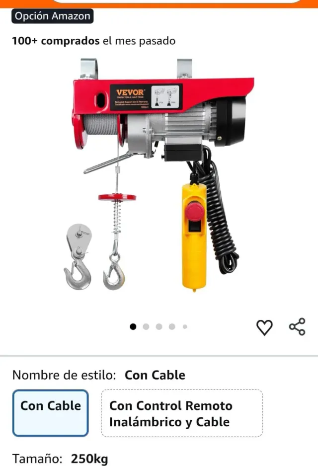 Elevador de carga VEVOR 250kg