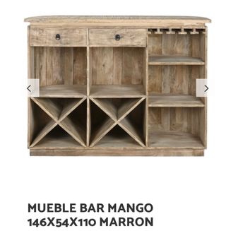 Mueble Bar Mango Marrón 146x54x110