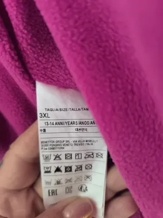 Cazadora Benetton Rosa Talla 13/14 Interior polar