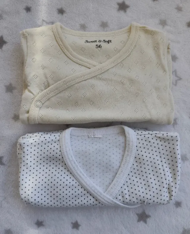 Lote 2 Bodies Manga Larga Bebé Talla 56