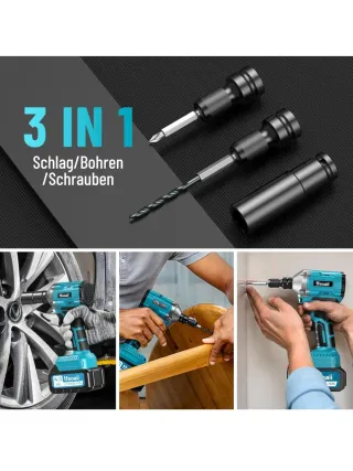 Llave de Impacto 650 Nm con 2 Baterías