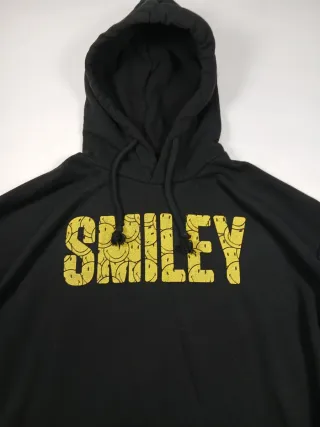 Sudadera Pull&Bear Smiley Negra Talla M