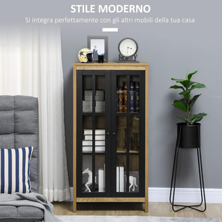Credenza Moderna a 2 Ante in Vetro e legno, Mobile