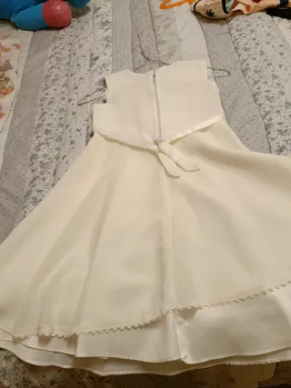 Vestido fiesta niña crema 9-11 años
