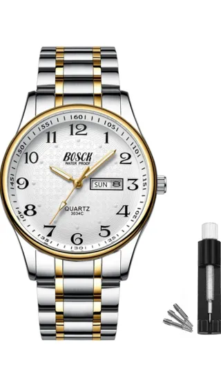 Reloj BOSCK Hombre Analógico Acero Dorado/Plateado