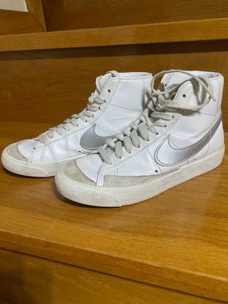 Nike Blazer Mid Zapatillas Blancas Plata