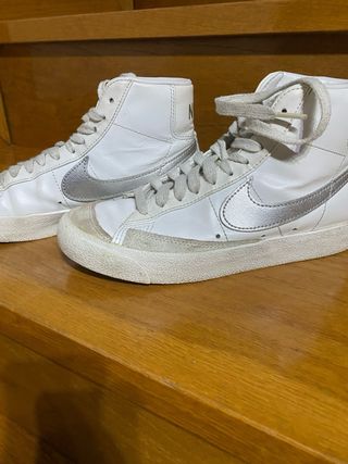 Nike Blazer Mid Zapatillas Blancas Plata