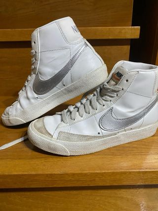Nike Blazer Mid Zapatillas Blancas Plata