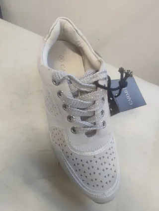 Zapatillas Mujer Plata/Blanco