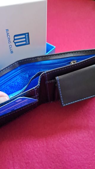 Billetera Racing Club Negra y Azul