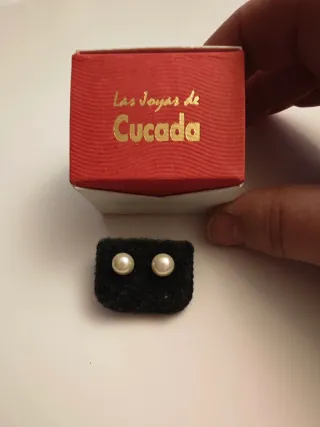 Pendientes perla plata Cucada
