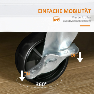 Carrello da Cucina con Armadietto, 2 Cassetti e Po