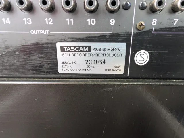 TASCAM MSR-16 Grabadora Cinta Magnética