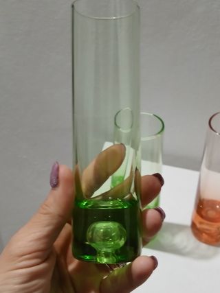 Bicchieri Murano vintage verdi e arancio