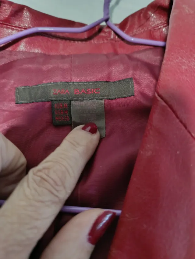 Chaqueta Zara Piel Roja