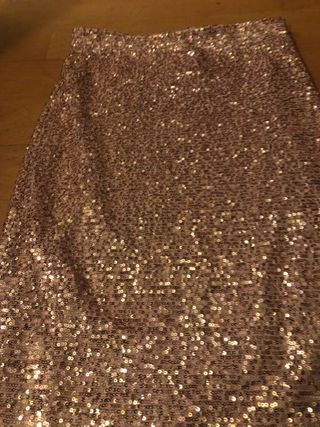 Falda Larga Fiesta Lentejuelas Doradas