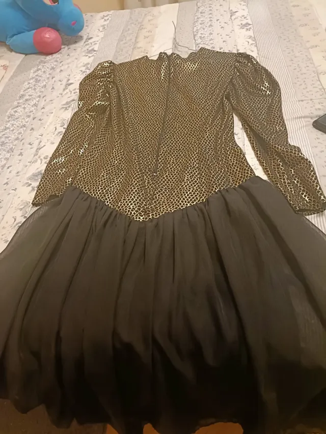 Vestido largo gasa brillo talla M