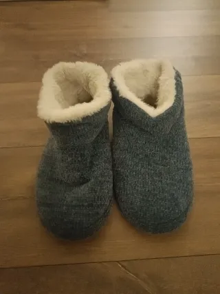 Pantuflas Botín Azul y Blanco