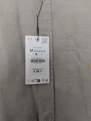 Camisa Zara Algodón Bordado Talla M