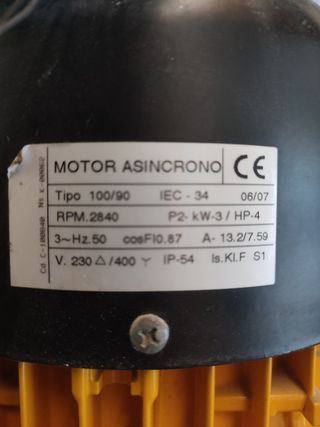 Motor Eléctrico Asíncrono 3kW/4HP