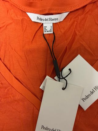 Camiseta Pedro del Hierro Naranja Bordada