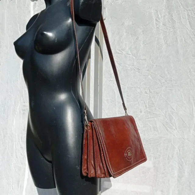 Borsa Tracolla Vintage The Bridge in Pelle Marrone