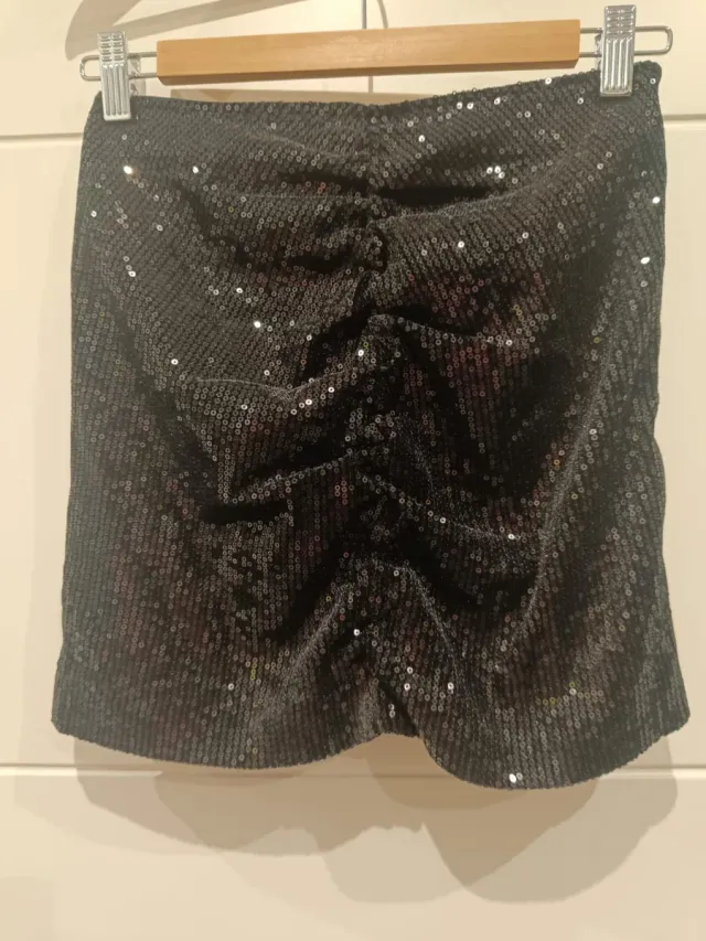 Minifalda lentejuelas Green Coast negra