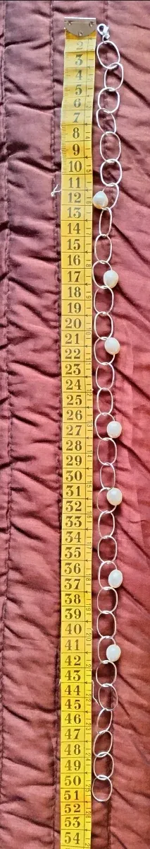 Collar mujer eslabones con perlas