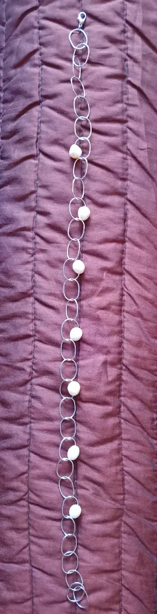 Collar mujer eslabones con perlas