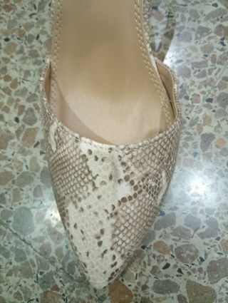 Zapatos tacón Marypaz piel serpiente beige