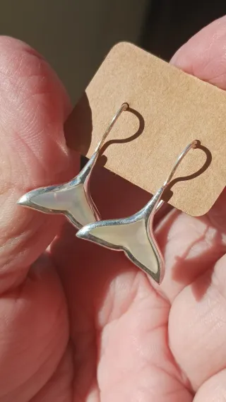 Pendientes Plata y Nácar Cola de Ballena