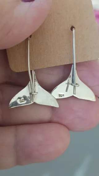 Pendientes Plata y Nácar Cola de Ballena