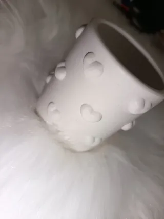 Barattolo in gesso ceramico con cuori