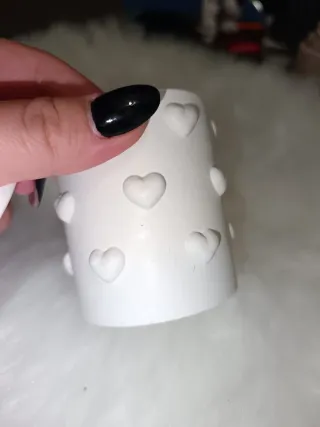 Barattolo in gesso ceramico con cuori