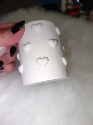 Barattolo in gesso ceramico con cuori