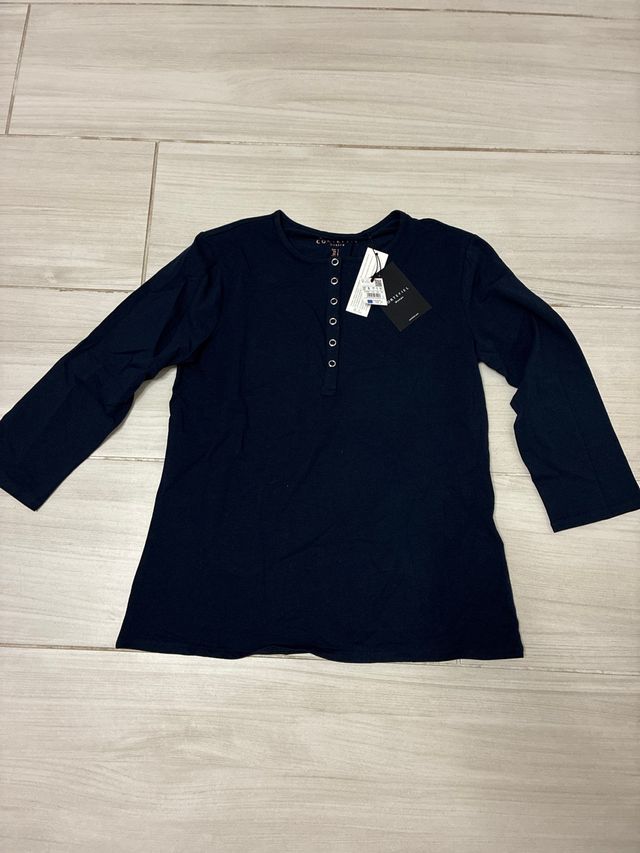 Camiseta Cortefiel Manga Larga Azul