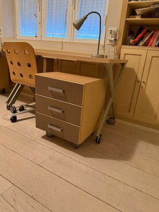 Conjunto Escritorio Doble + 2 Sillas + 2 Cajoneras