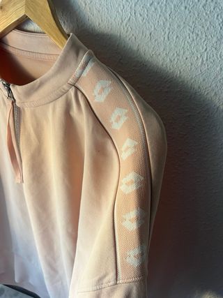 Chaqueta Lotto Beige/Rosa Media Cremallera