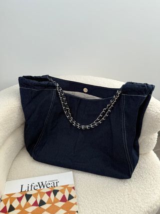 Bolso Tote Lona Vaquera Cadena