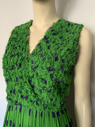 Vestido Fiesta Carolina Herrera Verde y Azul