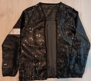 Chaqueta lentejuelas negra y plateada