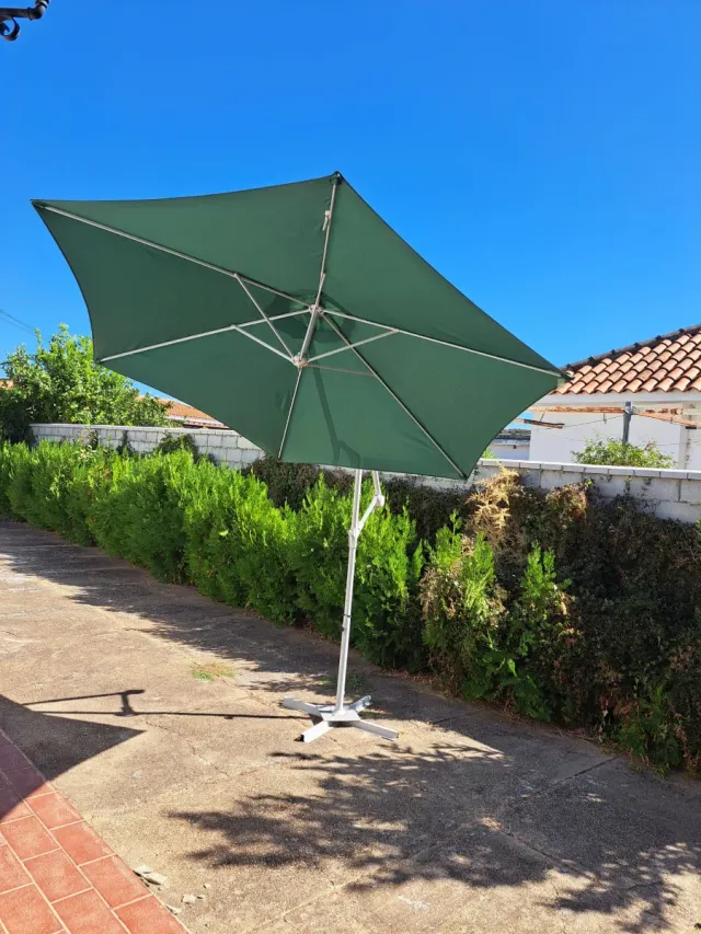 Sombrilla de jardín gris y verde