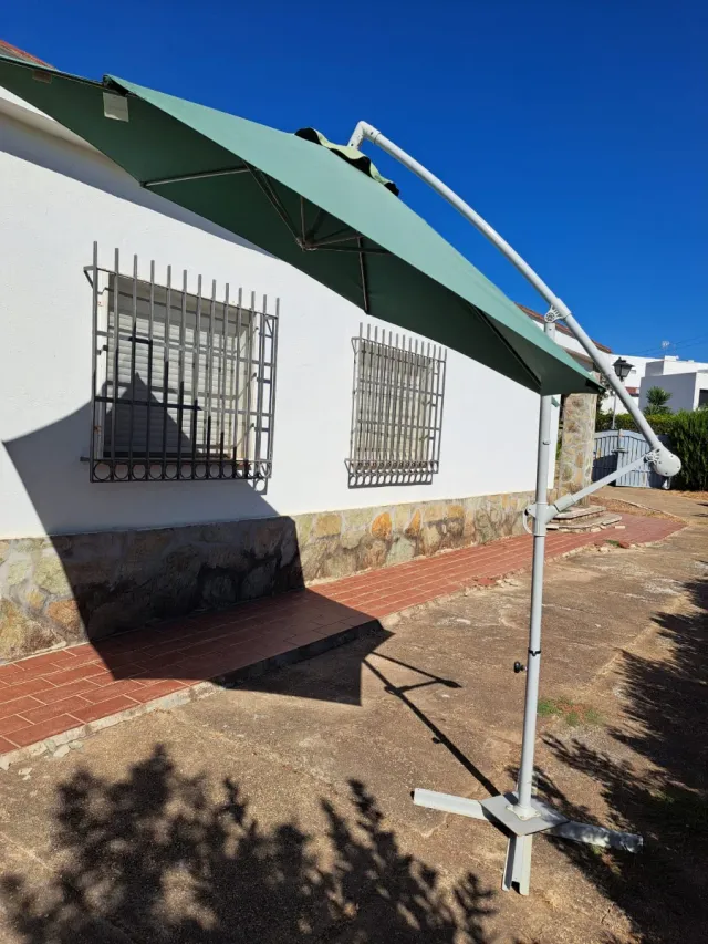 Sombrilla de jardín gris y verde